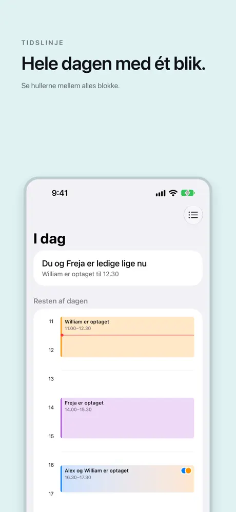 Hele dagen med ét blik. Se hullerne mellem alles blokke.