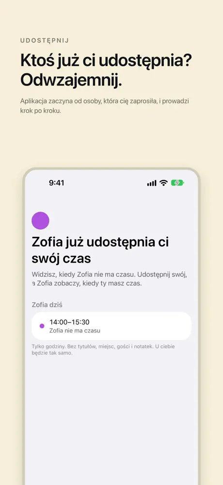 Ktoś już ci udostępnia? Odwzajemnij. Aplikacja zaczyna od osoby, która cię zaprosiła, i prowadzi krok po kroku.