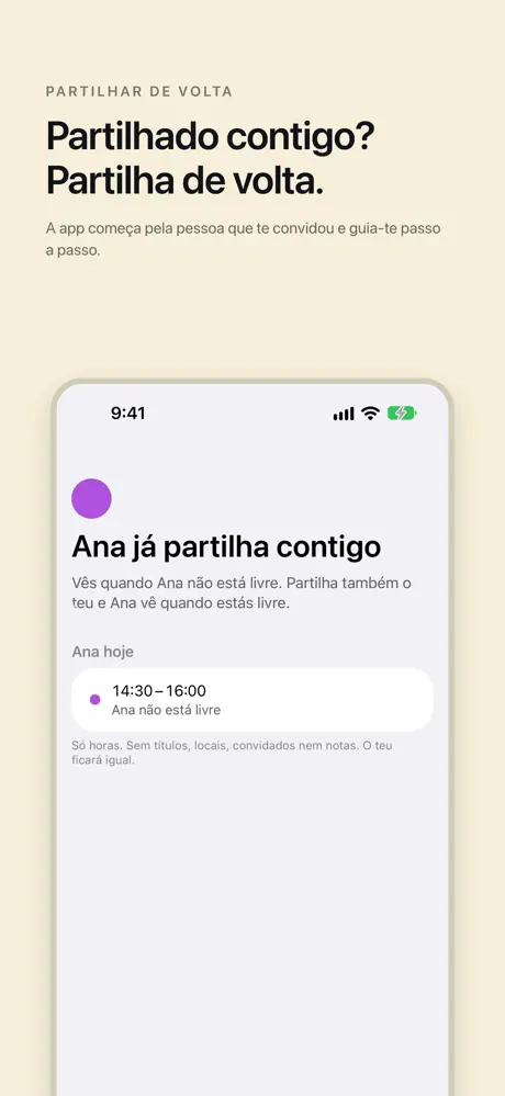 Partilhado contigo? Partilha de volta. A app começa pela pessoa que te convidou e guia-te passo a passo.